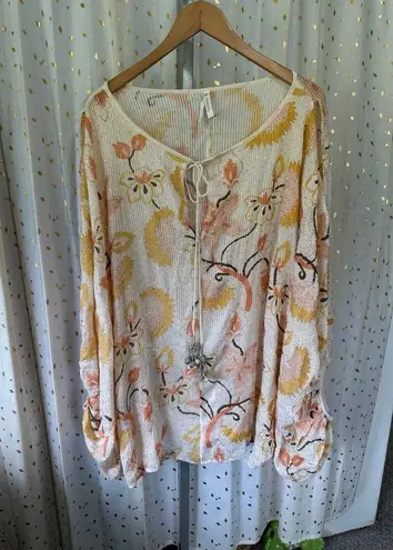 Florabella Floral Shimmer Mini Sequins Embroidered Oversize Kaftan Mini Dress OS Size undefined