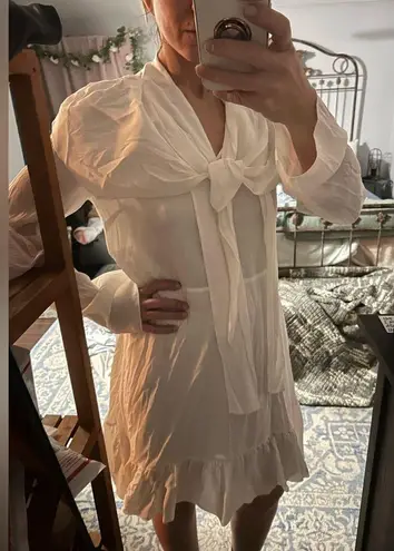 See By Chloe Silk Front Bow Tie Dress w/ Sailor Shawl