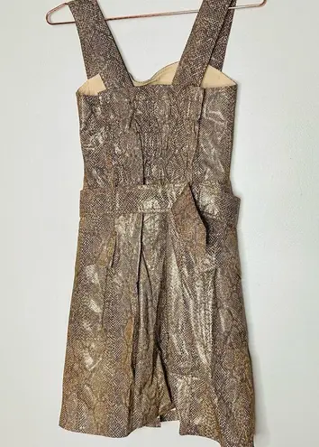 NANUSHKA Lorena Belted Snakeskin Print Vegan Mini Dress Size Small