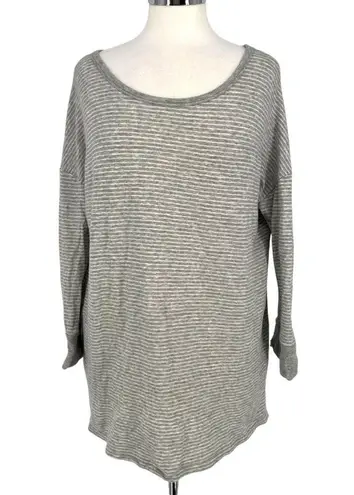 James Perse Striped Relaxed Fit Tunic Top Gray White Size XL 4