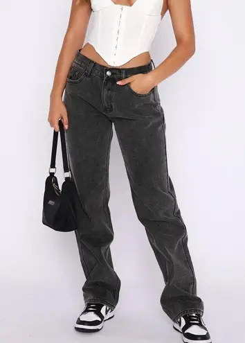 White Fox Boutique Mid Rise Black Baggy Jeans