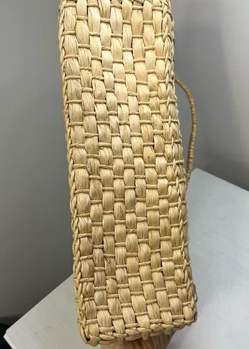 Unbranded Structured Straw Shoulder Bag With Loop Close