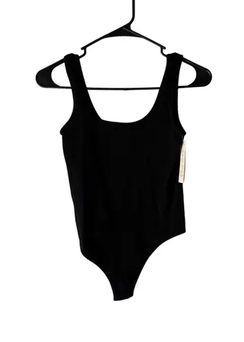 Colsie Bodysuit Womens Medium Black Ribbed Stretch Sleeveless One Piece