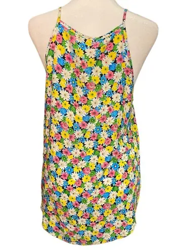 Modcloth  Young Threads Tank Floral Camisole Top Square Neck Green Blue Size S