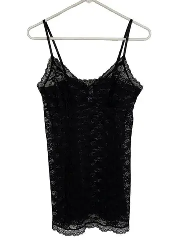 secret treasures Sleepwear women's medium 8-10 black lace lingerie chemise slip