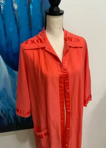 Henson Kickernick Vintage 60's Dressing Gown Robe Size L Peach Nylon