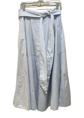 Lisa Marie Fernandez Button Up Midi Skirt Blue Size 10