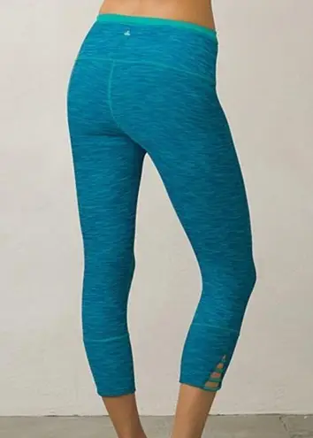 prAna XS Turquoise Tori Yoga Capri Dragonfly Leggings Jewel Tone Boho Running