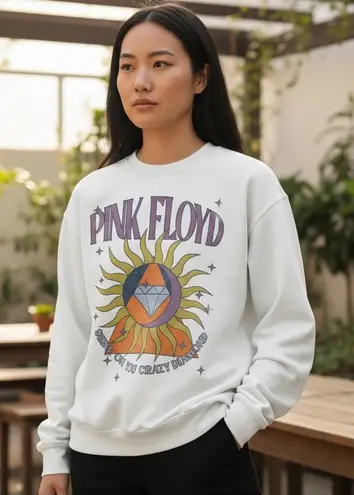 Pink Floyd sweatshirt shine on you crazy diamond Large White Cotton Polyester