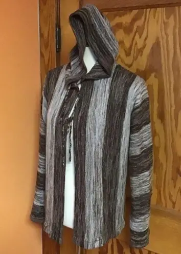 Vintage 70s space dyed bell sleeve hooded sweater Brown Size M