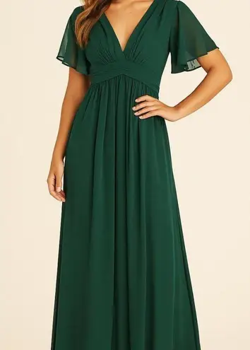 Showpo | August Emerald Green Flutter Sleeve Empire Maxi Dress Size 6 | NWT