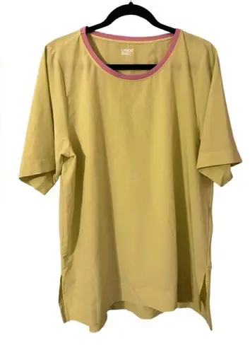 Lands End Women's Top Size L/T Lightweight Moisture Wicking Side Vents Drop Hem Size L