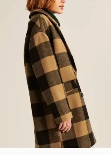 Abercrombie & Fitch NWT  Oversized Plaid Checkered Wool-Blend Coat sz Large - Image 6
