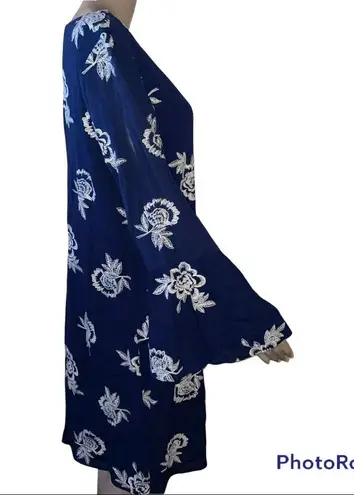 Luxology blue embroidered floral dress