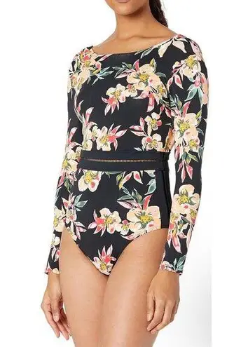 Roxy  -NWT- Garden Long Sleeve Surf Wetsuit One Piece Swim Black Floral | Large