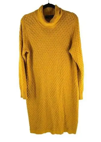 Eloquii Mustard Yellow Long Sleeve Honeycomb Turtleneck Sweater Dress Size 14
