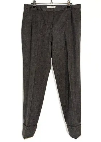 Fabiana Filippi Wool Blend Gray Beaded Hem Tapered Pants 38 MEDIUM