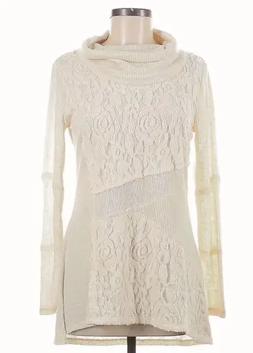 RXB Ivory Asymmetrical Tunic Sweater White Size M