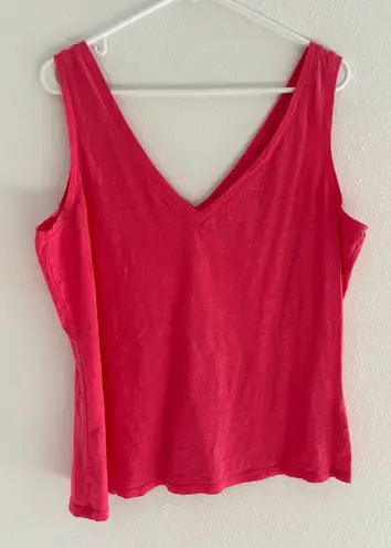 Boden Shirt Womens Large Pink Double V Neck Classic Preppy Minimalist Beachy