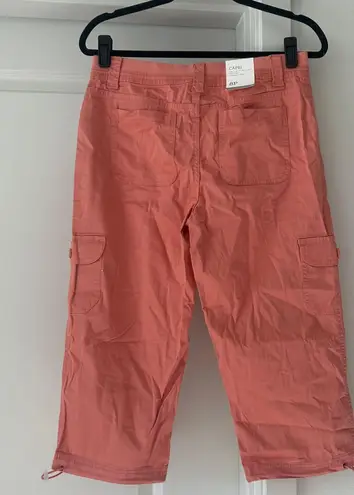 Style & Co NWT bungee Capri rose sand mid rise comfort waist pants cargo