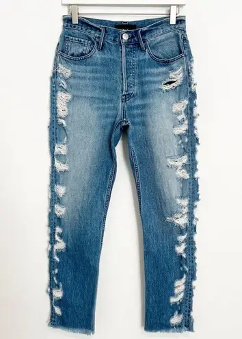 3 X 1 Denim Button Fly Higher Ground Boyfriend Slim Distressed Jeans Size 25