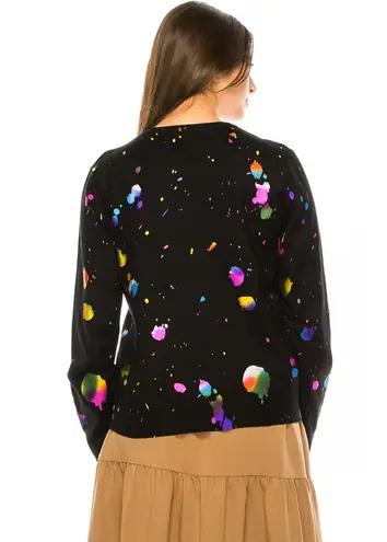 Yal New York Paint Splatter Knit Sweater Black Size XL