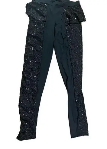 Weissman adult women’s dance performance theater sequin pants size med Black