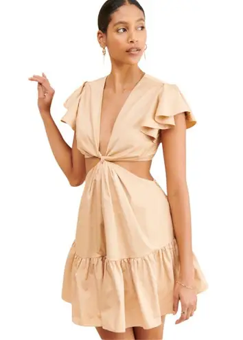 Charina Sarte Tropical Poplin Cut Out Mini Dress Size XS NWOT Orange