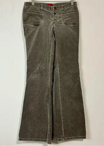 Tilt Women’s Vintage Corduroy Flare Leg Button Fly Jeans Grey Size 1 EUC Gray