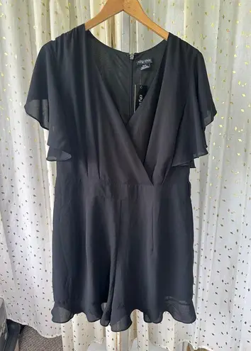 City Chic NWT Women's Frill Love Flutter Sleeves Surplice Playsuit Romper 14