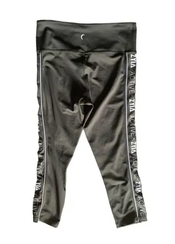 Zyia active logo crop leggings womans size 6/8 small medium olive green