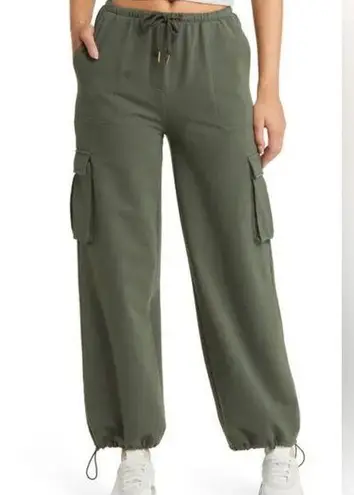 Open Edit Baggy Stretch Jersey Cargo Pants green olive