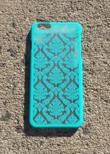 iPhone 6Plus/ 6s Plus Fashion Flower Lace Shockproof Hard Case Teal Multi