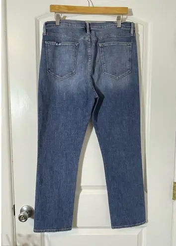 Frame  Medium Wash High Rise Front Seams Ankle Slits Distressed Jeans Size 33