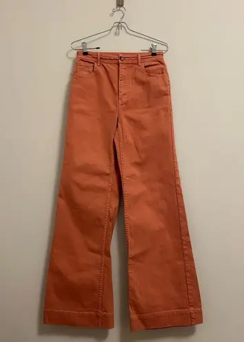 Ulla Johnson Theo Flared Wide Leg Jeans in Clay Orange size 2