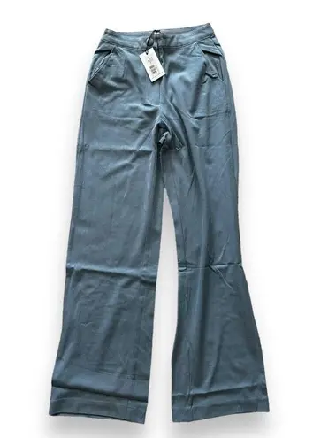 We Wore What New Women's Blue Storm Relaxed Wide Leg Suiting Twill Trouser Pants 0