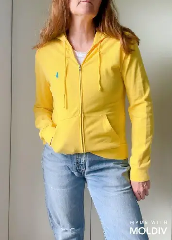 Ralph Lauren Womens Hoodie Yellow Size M Classic Preppy Casual Beach Coastal