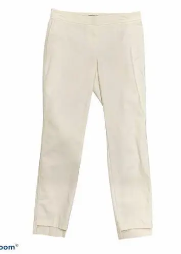 Lafayette 148 Size 0 Manhattan Pants Flat Front High Lo Ankle White Trousers