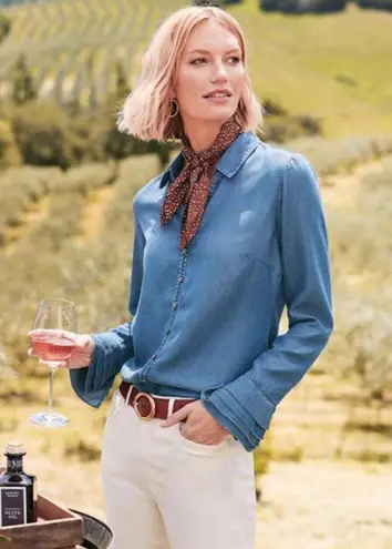 Soft Surroundings Sonnet Tencel Shirt Size S