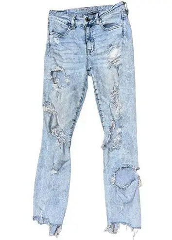 American Eagle AE next level stretch high waisted distressed jeggings