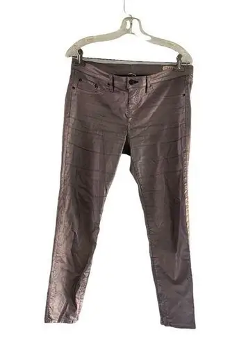 Rag and Bone  metallic rose coated zipped ankle Jeans size 31