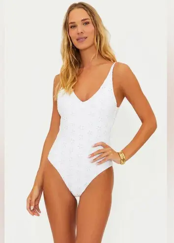 Beach Riot Reese One Piece White Magnolia Eyelet, Size Large , $168