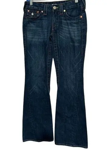 True Religion  Jeans Women's Low Rise Joey Twisted Seam Flap Flared Leg Size 28