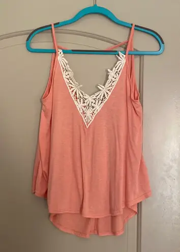 YA Los Angeles V-neck floral trim tank top