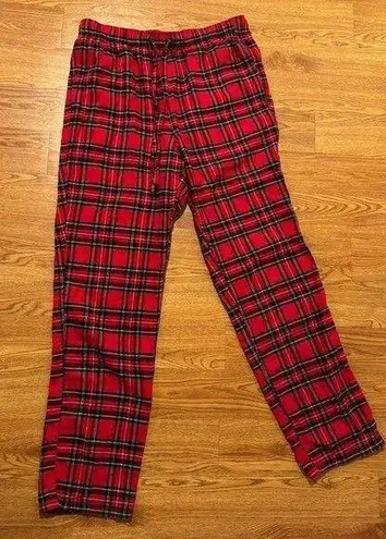 J.Crew Red Plaid Drawstring/ Elastic Waist Pajama Pants Mediums Cotton Size M