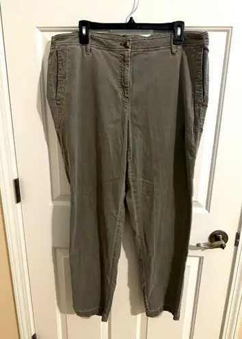 J. Jill Soft Chino Khaki Mom Cargo Stretch Pants Light Green Plus Size 18