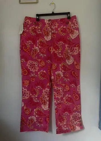 Tommy Hilfiger NWT  Paisley Golf Cropped Pants Size 14