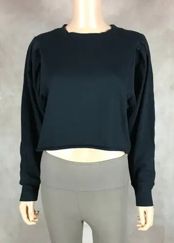 CIRCUS NY Blouson Sleeve Terry Black Sweatshirt NWT MEDIUM