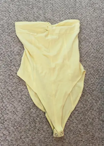 Forever 21 Yellow Strapless Bodysuit