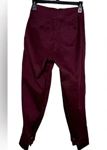 Proenza Schouler White Label Women Burgundy Cotton & Linen Tapered Pant